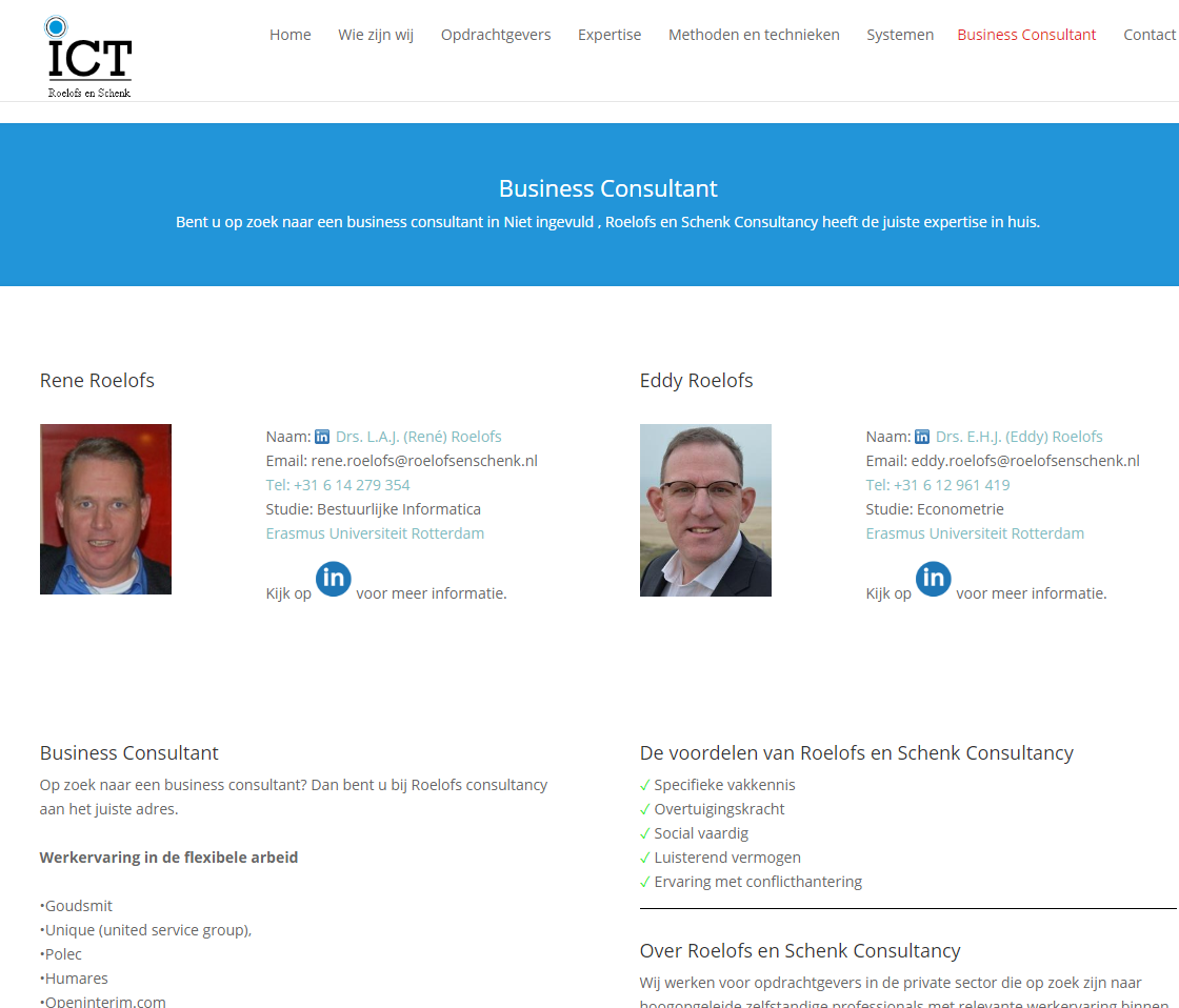 Gegenereerde SEO pagina voor Business Consultant van Roelofs en Schenk Consultancy Gegenereerde SEO pagina voor Business Consultant van Roelofs en Schenk Consultancy